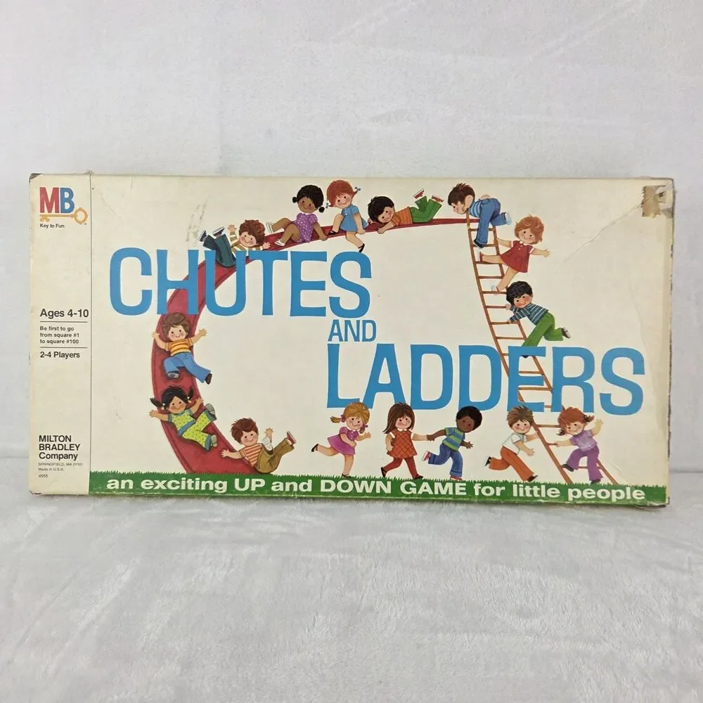 Vintage 1974 Chutes And Ladders Board Game Complete Milton Bradley MB